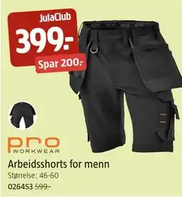 Jula Arbeidsshorts for menn, Medlemspris tilbud