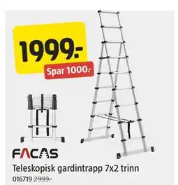 Jula Teleskopisk gardintrapp 7x2 trinn tilbud
