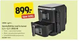 Jula Varmluftsfrityr med to kurver 5,5 + 5,5 l 2800 W tilbud