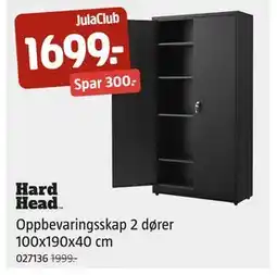 Jula Oppbevaringsskap 2 dører 100x190x40 cm, Medlemspris tilbud