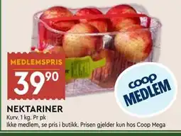 Coop Mega NEKTARINER, Medlemspris tilbud