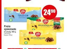 Spar Freia sjokolade tilbud