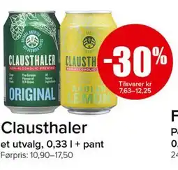 Spar Clausthaler tilbud