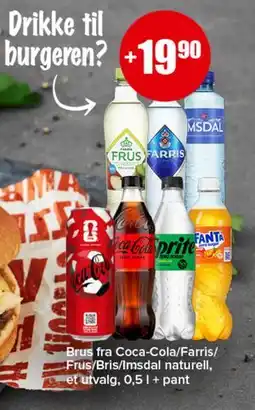 Spar Brus fra Coca-Cola/Farris/Frus/Bris/Imsdal naturell tilbud