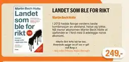 Ark Bokhandel LANDET SOM BLE FOR RIKT tilbud