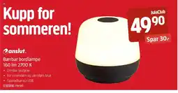 Jula Anslut. bærbar bordlampe 160 im 2700 k tilbud