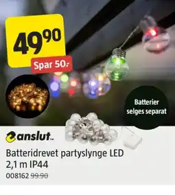 Jula anslut. Batteridrevet partyslynge LED 2,1 m IP44 tilbud