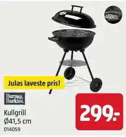 Jula Burns& Barkles. Kullgrill 041,5 cm 014059 tilbud