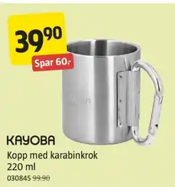 Jula Kayoba kopp med karabinkrok tilbud