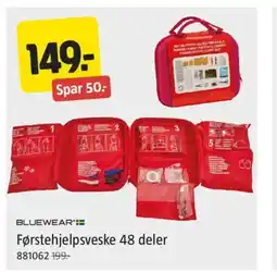 Jula Bluewear førstehjelpsveske 48 deler tilbud