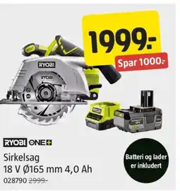 Jula Ryobi one+ sirkelsag tilbud