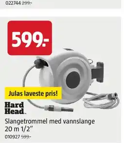 Jula Hard Head Slangetrommel med vannslange 20 m 1/2" tilbud