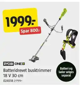 Jula RYOBI ONE+ Batteridrevet busktrimmer tilbud