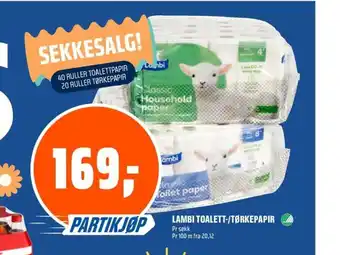 Coop Obs Lambi toalett-/tørkepapir tilbud