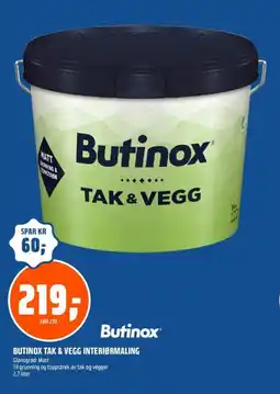 Coop Obs Butinox tak & vegg interiørmaling tilbud