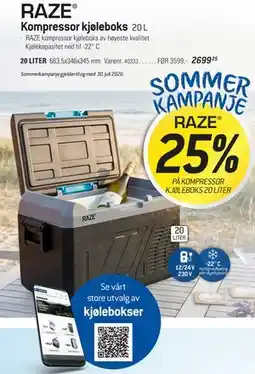 Thansen RAZE Kompressor kjøleboks tilbud