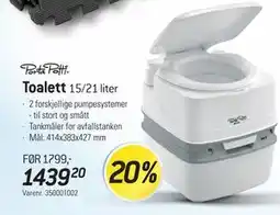 Thansen Toalett 15/21 liter tilbud