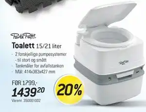 Toalett 15/21 liter