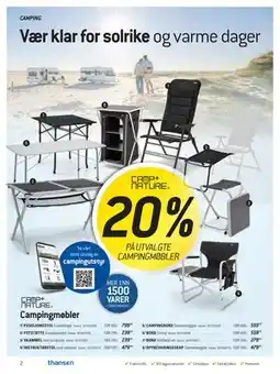 Thansen 20% PÅ UTVALGTE CAMPINGMØBLER tilbud