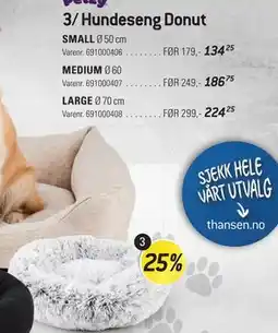 Thansen Hundeseng Donut tilbud