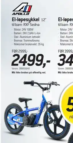 Thansen El-løpesykkel tilbud