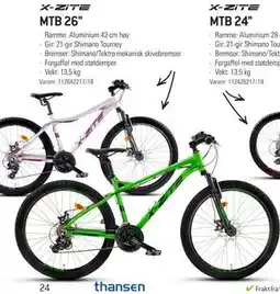 Thansen X-ZITE MTB 26 tilbud