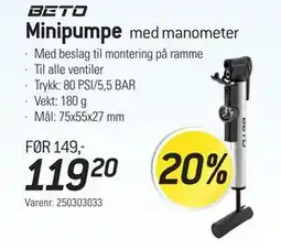 Thansen Minipumpe med manometer tilbud