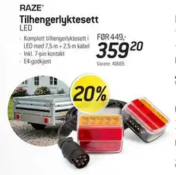 Thansen RAZE Tilhengerlyktesett tilbud