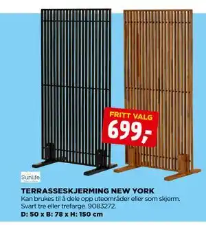 jem & fix TERRASSESKJERMING NEW YORK tilbud