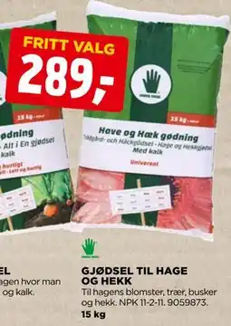 jem & fix GJØDSEL TIL HAGE OG HEKK tilbud