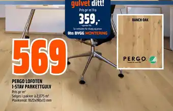 Coop Obs Pergo lofoten 1-stav parkettgulv tilbud
