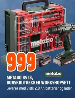 Coop Obs Metabo BS 18, Borskrutrekker workshopsett tilbud