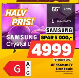 POWER Samsung 55" 4k smart tv slank 8 serie tilbud