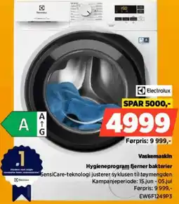 POWER Electrolux Vaskemaskin H Hygieneprogram fjerner bakterier tilbud