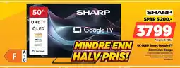 POWER SHARP 4K QLED Smart Google TV Rammeløs design tilbud
