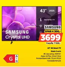POWER SAMSUNG 43" 4K Smart TV Slank 8 serie tilbud