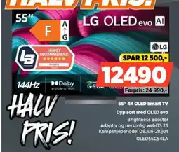 POWER LG 55" 4K OLED Smart TV Dyp sort med OLED evo tilbud
