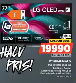 POWER LG 77" 4K OLED Smart TV Dyp sort med OLED evo tilbud