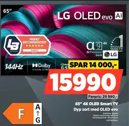 POWER LG 65" 4K OLED Smart TV Dyp sort med OLED evo tilbud