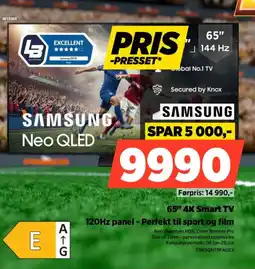 POWER SAMSUNG 65" 4K Smart TV 120Hz panel - Perfekt til sport og film tilbud
