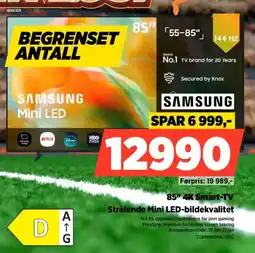 POWER SAMSUNG 85" 4K Smart-TV Strålende Mini LED-bildekvalitet tilbud