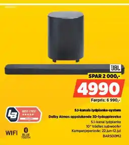 POWER JBL 5.1-kanals lydplanke-system Dolby Atmos oppslukende 3D-lydopplevelse tilbud