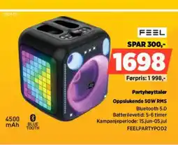 POWER FEEL Partyhøyttaler Oppslukende 50W RMS tilbud