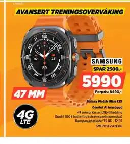 POWER SAMSUNG Galaxy Watch Ultra LTE Gemini Al innebygd tilbud