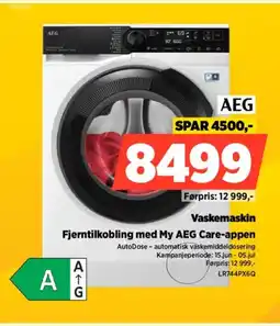 POWER AEG Vaskemaskin Fjerntilkobling med My AEG Care-appen tilbud