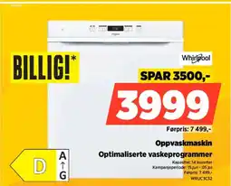 POWER Whirlpool Oppvaskmaskin Optimaliserte vaskeprogrammer tilbud