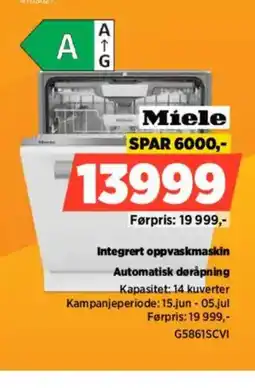POWER Miele Integrert oppvaskmaskin Automatisk døråpning tilbud