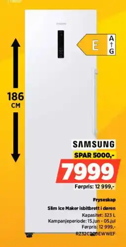 POWER SAMSUNG Fryseskap Slim Ice Maker isbitbrett i døren tilbud