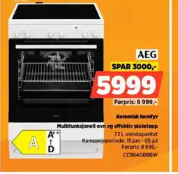 POWER AEG Keramisk komfyr Multifunksjonell ovn og effektiv platetopp tilbud