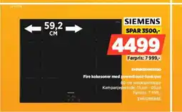 POWER SIEMENS Induksjonstopp Fire kokesoner med powerBoost-funksjon tilbud